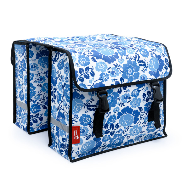 New Looxs Dubbele Fietstas 230 Fiori Dahlia Licht Blauw