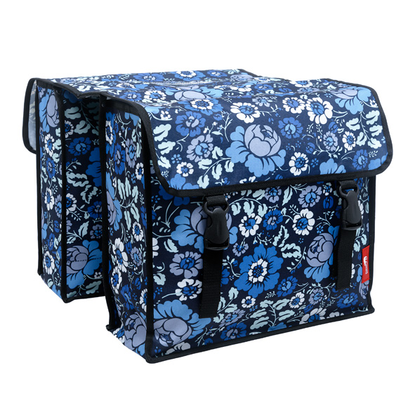 New Looxs Dubbele Fietstas 230 Fiori Dahlia Donker Blauw