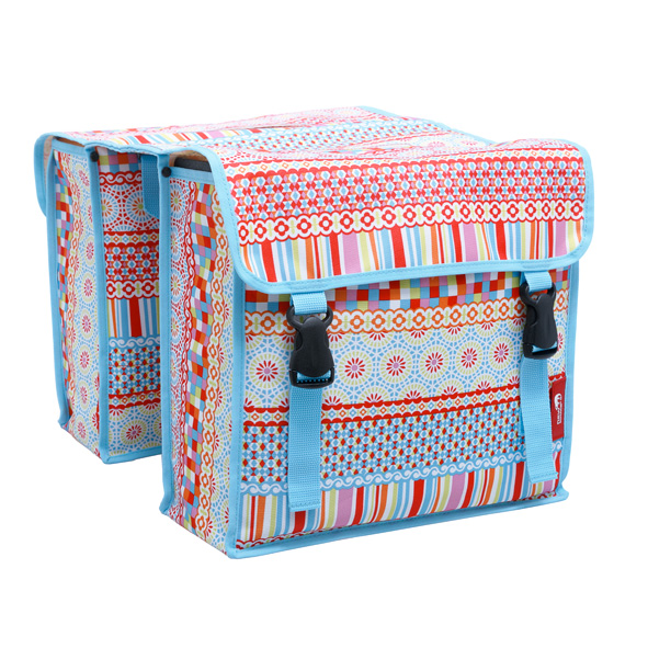 New Looxs Dubbele Fietstas 232 Fiori Midi Arabella Orange