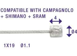 Elvedes Binnenkabel Versnelling RVS 1.1mm tbv Shimano