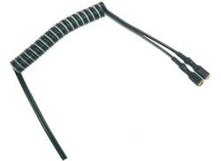 Lichtkabel 2-Aderig met Stekker 40cm Spiraalgedraaid - Zwart