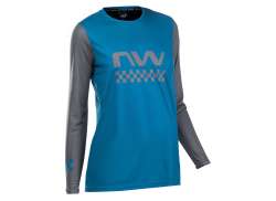 Northwave Edge Fietsshirt LM Dames Blauw/Zwart