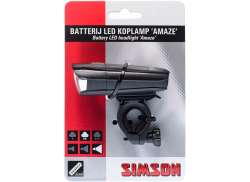 Simson Ameze Koplamp LED Batterijen - Zwart