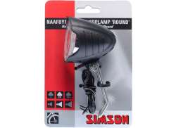 Simson Round Koplamp LED Naafdynamo - Zwart