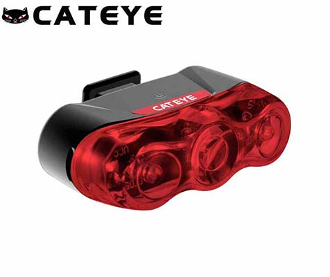 CatEye - Fanale posteriore ricaricabile per bicicletta, unisex, colore: Nero lucido, taglia unica