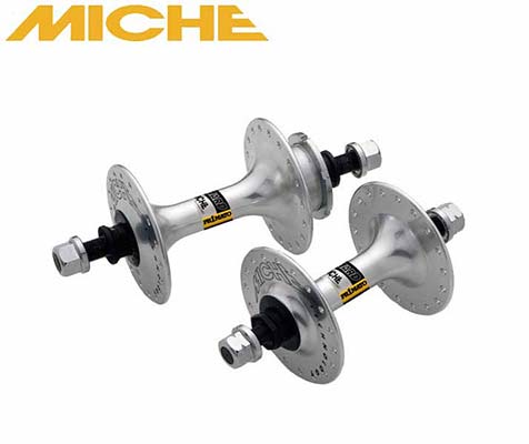 Paire De Moyeux MICHE TEAM 36 Trous 8 Vitesses – Axe 131mm – Aluminium Argenté – Neuf