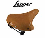 Lepper Fahrrad Sattel Lounger Sport Nubuk Leder Komfort Retro Braun Natur Unisex 