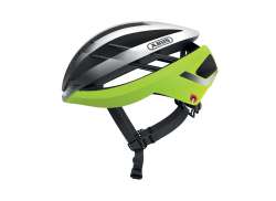 Abus Aventor Quin Kask Rowerowy Silver/Neon Yellow