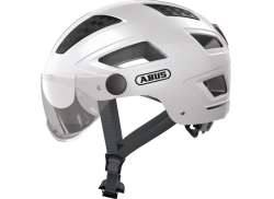 Abus Hyban 2.0 エース サイクリング ヘルメット とともに バイザー Polar ホワイト - M 52-58