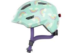Abus Smiley 3.0 Led Kinder Helm Blauw Regenboog - M 50-55 cm