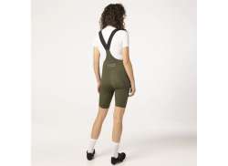 Agu Comfort Plus Fietsbroek Kort Bretels Dames Groen Green