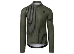 Agu Deschis Stripe Tricou Cu M&acirc;necă Lungă Pentru Ciclism Essential Bărbați Verde
