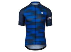 Agu Grainy Stripe Fietsshirt KM Essential Heren Blauw