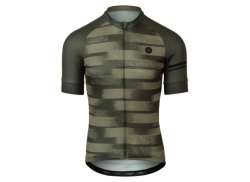 Agu Grainy Stripe Tricou Cu M&acirc;necă Lungă Pentru Ciclism Ss Essential Bărbați Verde