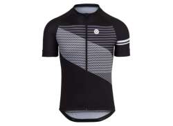Agu Striped Fietsshirt KM Essential Heren Zwart