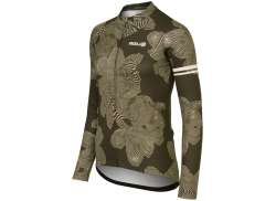Agu Striped Flower Fietsshirt Dames Forest Groen Forest Green