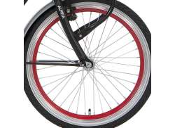 Alpina Front Wheel 20\" Aluminum - Red/Silver