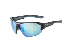 Alpina Lyron HR Cycling Glasses Ceramic Mirror Blue - Black/