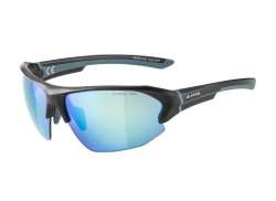 Alpina Lyron HR Cycling Glasses Ceramic Mirror Blue - Black/