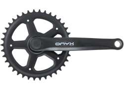 Amar Conjunto De Crenque Onyx 38T 4-Lado 170mm 1/2 x 3/32 Aço Preto