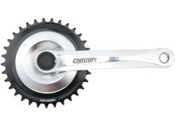 Amar Crankstel 4-kant 170mm Alu 33T Blad van Staal Zwart