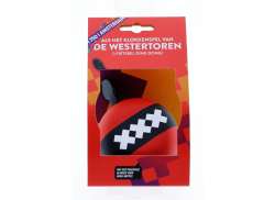 Amsterdam 750 klokkenspel Da Il Westertoren Campanello Bicicletta - Rosso