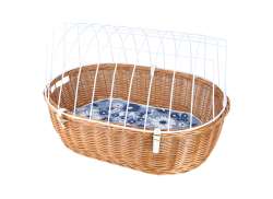 Aum&#252;ller Wicker Pet Basket XXL with Wire Dome and Holder