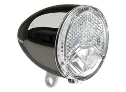 Axa 606 Farol LED D&iacute;namo De Cubo - Escuro Cr&oacute;mio
