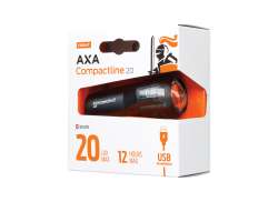 Axa Compact Line 20 Koplamp LED USB - Zwart