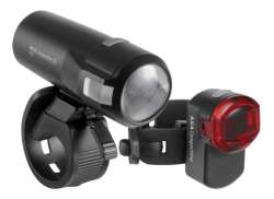 Axa Compactline 35 照明セット LED バッテリー USB - ブラック