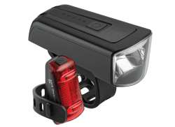Axa DWN 100 照明装置 LED USB-C - 黑色/红色