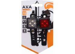 Axa Niteline 44-R Sada Světel LED USB Dob&iacute;jec&iacute; - Čern&aacute;