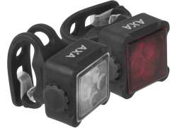 Axa Niteline 44-R Sada Světel LED USB Dobíjecí - Černá