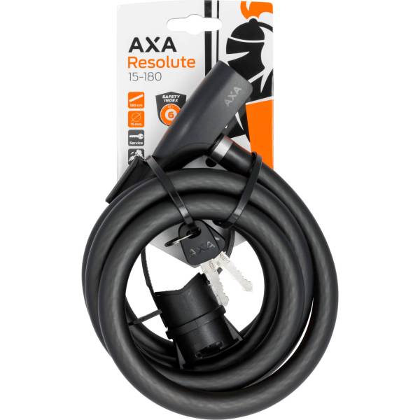 Axa Resolute 钢缆锁 Ø15mm 180cm - 黑色