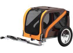 Azul Bird Bicicleta-/Carro Para Perros 12'' - Marrón/Naranja