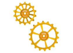 Ball Cross Pulley Set 14/18T For. Sram - Yellow