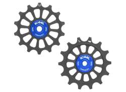 Ball Pulley Wheels 14/14T For. Shimano 12V - Blue/Bl