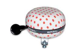 Basil Bicycle Bell Ding Dong 80mm Polkadot White/Red