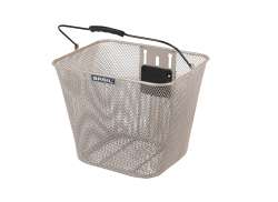 Basil Bilbao Bicycle Basket For. Front 22x28x26cm - Metallic