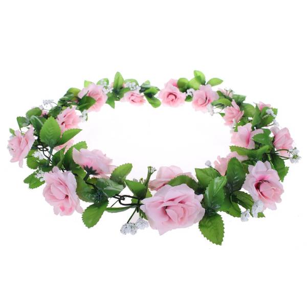Vejrtrækning dome Spytte ud Køb Basil Blomsterkrans Blomst Garland Rose Pink hos HBS