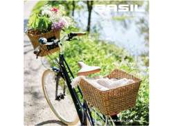 Basil Cento Bicycle Basket For Rear Rattan Look - Natural