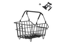 Basil Cento Cykelkorg 21L Inklusive. MIK Adapterplatta - Svart