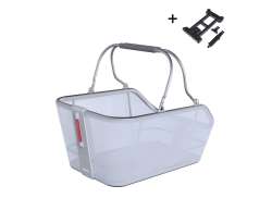 Basil Cento Tech Fibra Nordlicht MIK Cestino Posteriore 21L -Argento