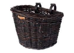 Basil Darcy Rattan Bicycle Basket Large - Black