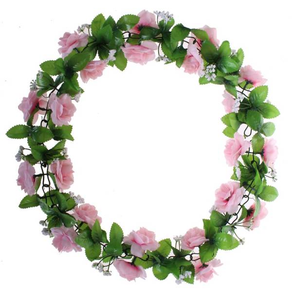 130cm Basil Rose Flower Garland Bicycle Accessory Pink.