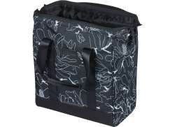 Basil Grand Blomst Cykel Shopper MIK Hooks 23L - Sort