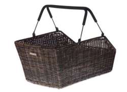 Basil Icon Bicycle Basket For Rear Rattan - Brown Gray