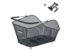 Basil Icon M Panier &Agrave; V&eacute;lo MIK Finement Tiss&eacute; Acier - Noir