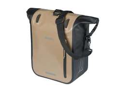 Basil Rivo Enkele Fietstas MIK Hooks 12-15L - Zand/Zwart