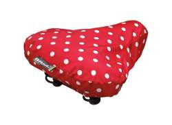 Basil Saddle Cover Pink - Red/White